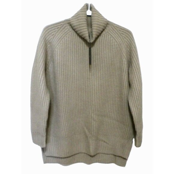 NAADAM taupe Luxe Cashmere Fisherman Turtleneck sweater women's XS NEW MSRP $375 - Picture 1 of 4